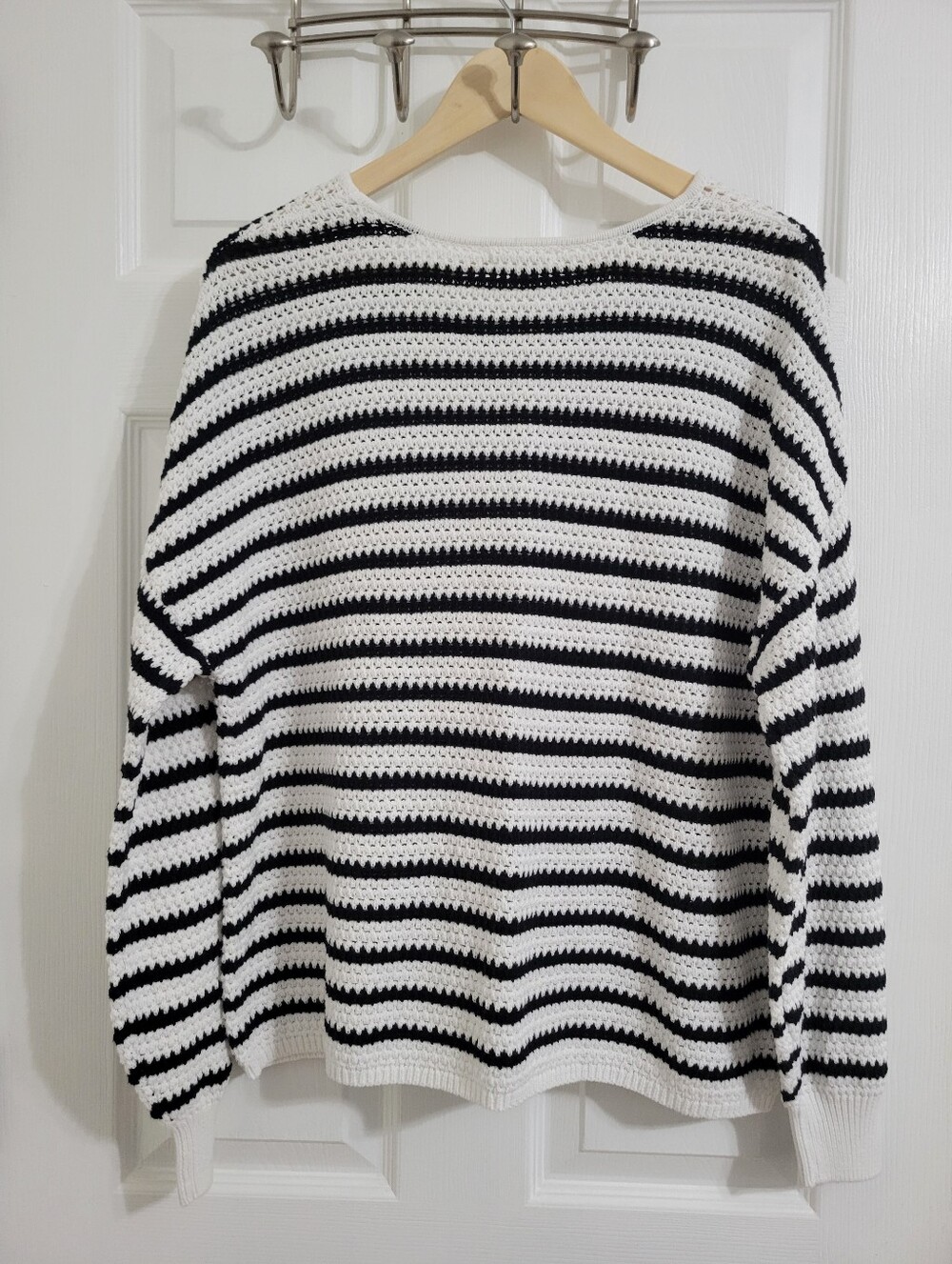Blu Pepper Black and White Striped Cotton Sweater - Picture 2 of 2